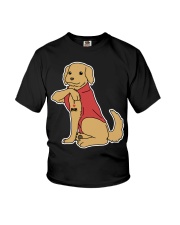 Golden Retriever Dog Tattoo I Love Mom Youth T-Shirt tile