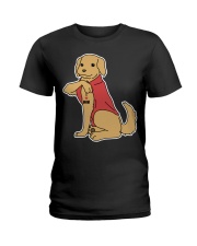 Golden Retriever Dog Tattoo I Love Mom Ladies T-Shirt tile