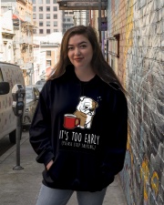 Bulldog Dog It's Too Early Hooded Sweatshirt lifestyle-unisex-hoodie-front-1