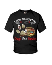 Book Easily Distracted By Dogs And Books 1 Youth T-Shirt tile