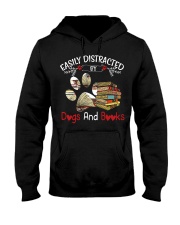 Book Easily Distracted By Dogs And Books 1 Hooded Sweatshirt front
