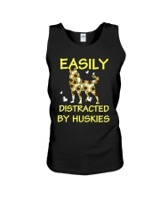 Husky Dog Easily Distracted By Huskies Unisex Tank tile
