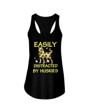 Husky Dog Easily Distracted By Huskies Ladies Flowy Tank tile