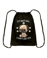Pug Dog I'm Not Shy Drawstring Bag tile