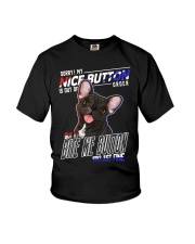 Bulldog Dog Nice Button Youth T-Shirt tile