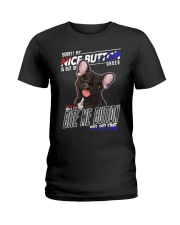 Bulldog Dog Nice Button Ladies T-Shirt tile