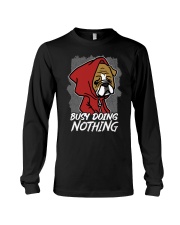 Bulldog Dog Busy Doing Nothing Long Sleeve Tee tile