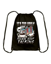 Book It's Too Early Please Stop Talking Drawstring Bag tile