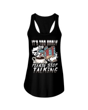 Book It's Too Early Please Stop Talking Ladies Flowy Tank tile