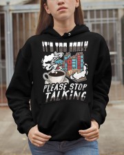 Book It's Too Early Please Stop Talking Hooded Sweatshirt apparel-hooded-sweatshirt-lifestyle-07