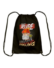 Camping I'm Not Rude Drawstring Bag tile