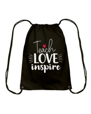 Teacher Teach Love Inspire Drawstring Bag tile