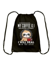 Sloth My Coffee Are Having A Moment Sloth Drawstring Bag tile