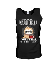 Sloth My Coffee Are Having A Moment Sloth Unisex Tank tile