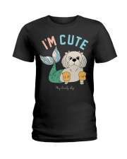 Bulldog Dog I'm Cute My Lovely Dog Ladies T-Shirt tile