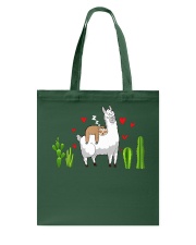 Llama Sloth Riding Llama Hearts Tote Bag tile