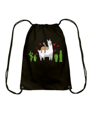 Llama Sloth Riding Llama Hearts Drawstring Bag tile