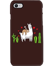 Llama Sloth Riding Llama Hearts Phone Case tile