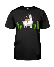 Llama Sloth Riding Llama Hearts Classic T-Shirt tile
