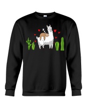 Llama Sloth Riding Llama Hearts Crewneck Sweatshirt tile