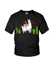 Llama Sloth Riding Llama Hearts Youth T-Shirt tile