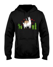 Llama Sloth Riding Llama Hearts Hooded Sweatshirt front