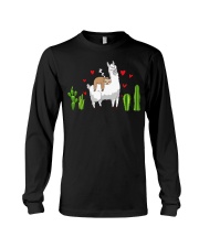 Llama Sloth Riding Llama Hearts Long Sleeve Tee tile