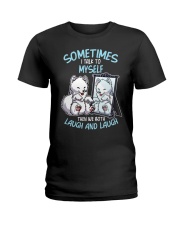 Samoyed Dog Laugh And Laugh Ladies T-Shirt tile