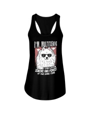 Samoyed Dog I'm Multitasking Ladies Flowy Tank tile