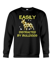 Bulldog Dog Easily Distracted By Bulldogs Crewneck Sweatshirt tile