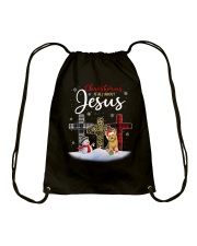 Terrier Dog Christmas Is All About Jesus Drawstring Bag tile