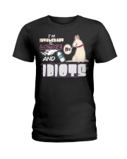 Terrier Dog I'm Intolerant To Lactose And Idiots Ladies T-Shirt tile