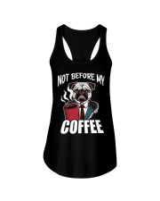 Pug Dog Not Before My Coffee Ladies Flowy Tank tile