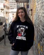 Pug Dog Not Before My Coffee Hooded Sweatshirt lifestyle-unisex-hoodie-front-1