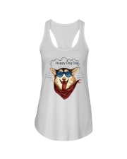 Corgi Dog Happy Dog Day Ladies Flowy Tank tile