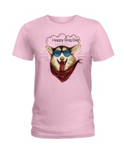 Corgi Dog Happy Dog Day Ladies T-Shirt tile
