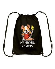 Corgi Dog My Kitchen My Rules Drawstring Bag tile
