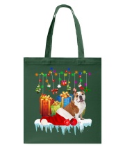 Bulldog Dog Christmas Santa Hat Tote Bag tile