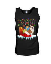 Bulldog Dog Christmas Santa Hat Unisex Tank tile