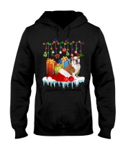 Bulldog Dog Christmas Santa Hat Hooded Sweatshirt front