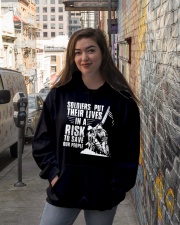 Veteran Soldiers Put Their Lives In A Risk Hooded Sweatshirt lifestyle-unisex-hoodie-front-1