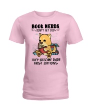 Book Nerds Don't Get Old Shiba Inu Dog Ladies T-Shirt tile