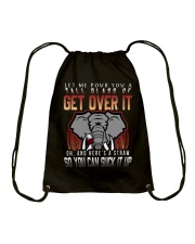 Elephants Get Over It Drawstring Bag tile