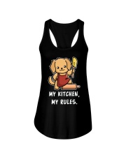 Golden Retriever Dog My Kitchen My Rules Ladies Flowy Tank tile