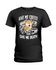 Shiba Inu Dog Give Me Coffee Ladies T-Shirt tile