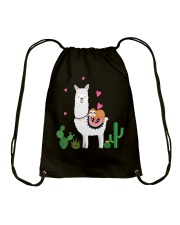 Llama Sloth Riding Llama Heart Drawstring Bag tile
