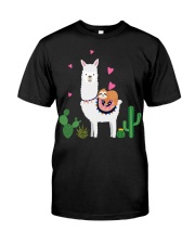 Llama Sloth Riding Llama Heart Classic T-Shirt tile
