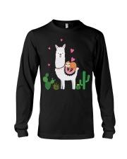 Llama Sloth Riding Llama Heart Long Sleeve Tee tile