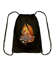 Dragon Coffee And Books Drawstring Bag tile