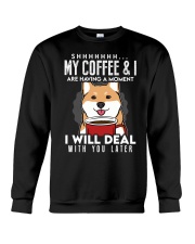 Shiba Inu Dog My Coffee Crewneck Sweatshirt tile